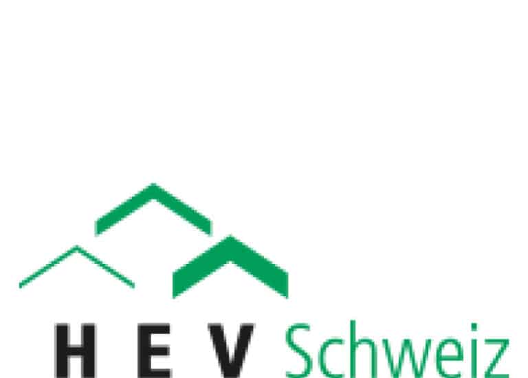Ein farbiges Logo von HEV-Schweiz,dem Hauseigentümerverband Schweiz.